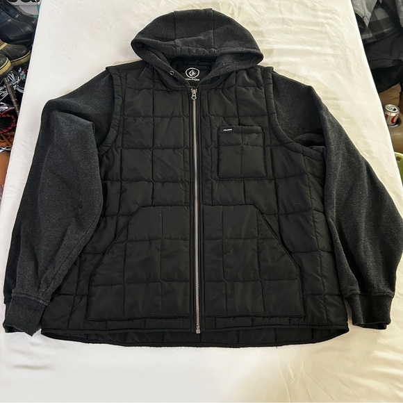 Volcom Jacket Hoodie Men’s  Size: Large , Black Gray - Picture 1 of 3